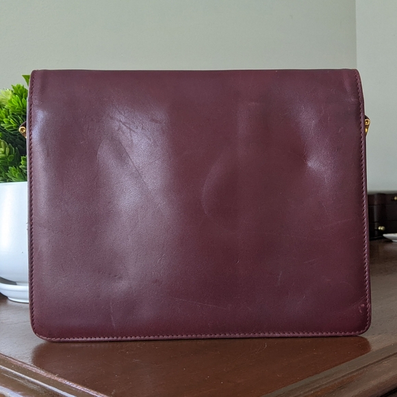 Vintage Cartier Bordeaux Leather Satchel - Picture 11 of 13